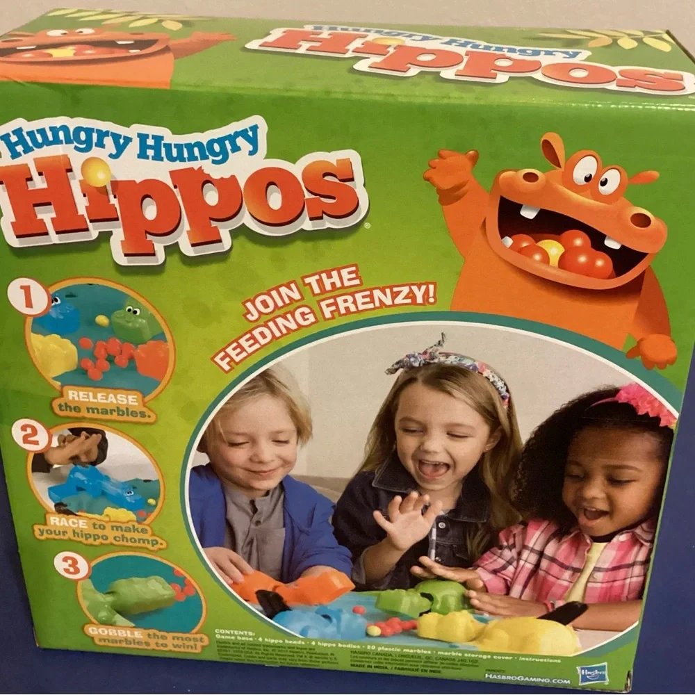 NWT Hasbro Hungry Hungry Hippos Game Family Fun - Picture 2 of 3